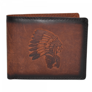 Real leather Embossed Wallet - Style No. AI-91ES (Chief) (Tan)