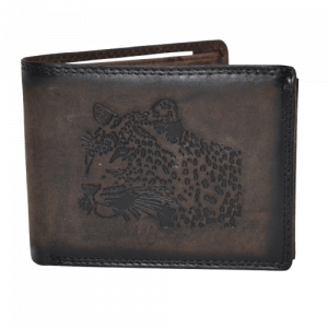 Real leather Embossed Wallet - Style No. AI-91ES (Leopard)asst colours