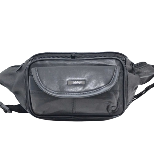 Lorenz Leather Organiser Extra Large Waist Bag - Style No. 1964 (Black Only)