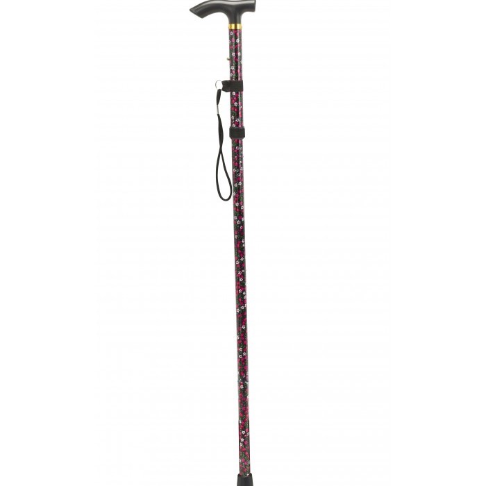 Lorenz Budget Floral Folding Walking Stick - Style No. 2879Floral (Asst Colours) - Image 2