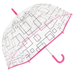 Black Geo Print Dome Umbrella - Style No. 18060 (Squares)