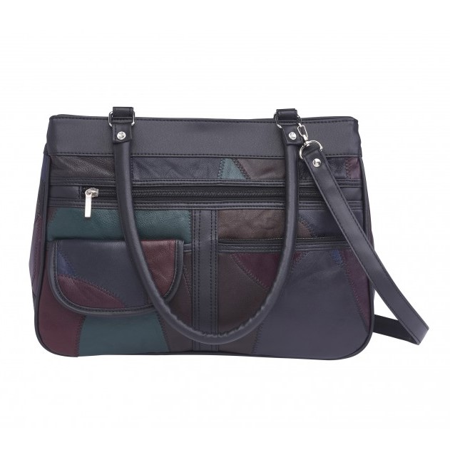 Patch Leather Handbag - Style No. 4777 (Asst Colours) - Image 2